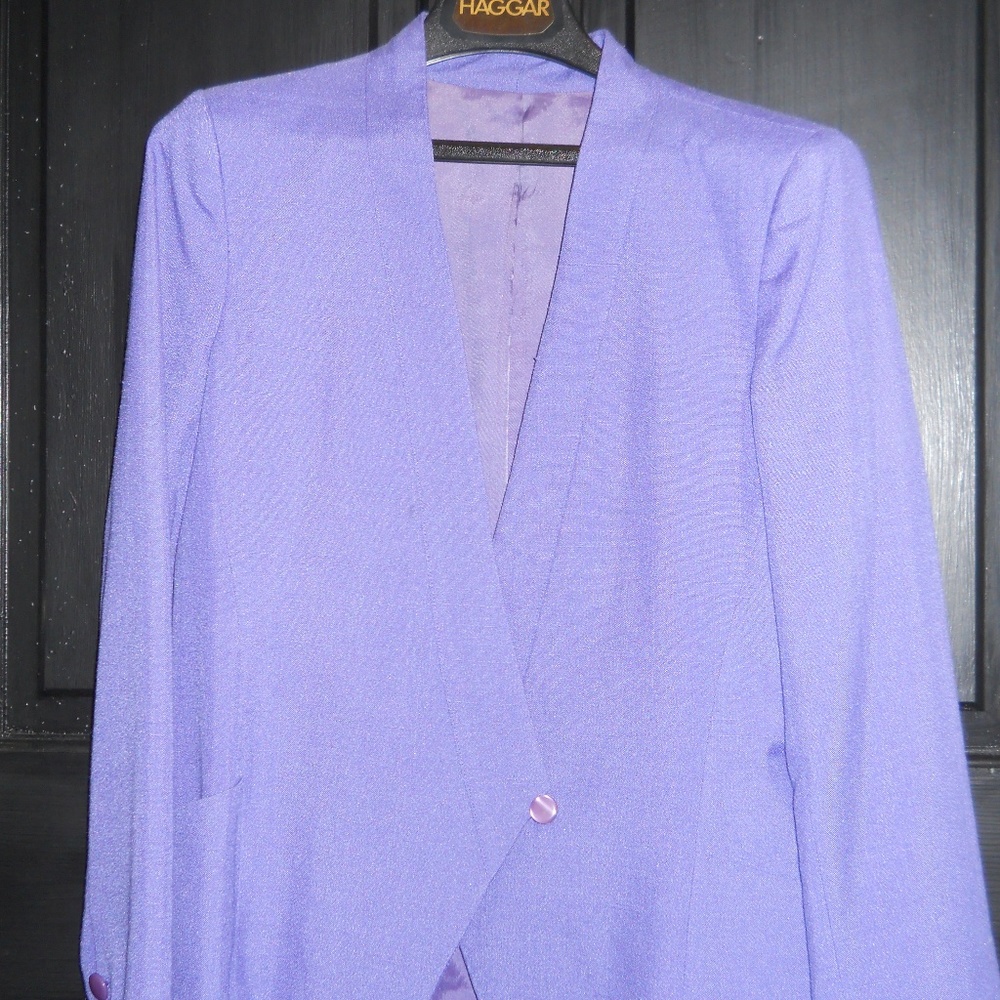 Vintage 80's Geometric Purple Skirt Suit